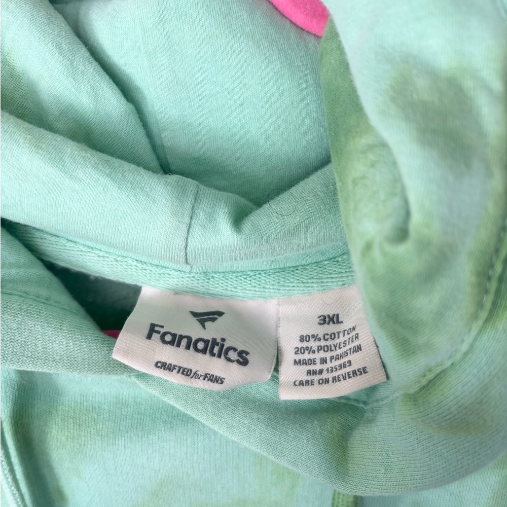 Fanatics Mint Green Tie-Dye Hoodie 3X - Picture 2 of 5